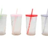 4 Trinkbecher Mit Deckel Und Strohhalm Ca. 270ml Summer Party