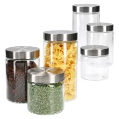 6tlg. Set Vorratsdosen Bera - 2x 800ml + 2x 1,2L + 2x 1,7L