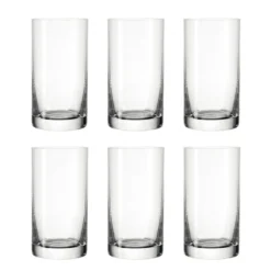 LEONARDO 039612 Easy+ Wasser Becher Medium, Glas, 240ml, H 12cm, Klar (6 Stück)
