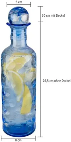 APS Glaskaraffe -ICEBLUE- /// Ø 8 Cm, H: 30 Cm, 0,8 Liter /// Glas, Blau, Silikon /// 10723 -kaufland verkäufe a59a97f06f89c55c700346fee1b0c463