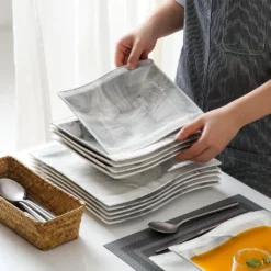 MALACASA, Serie Flora, Marmor Porzellan Tafelservice 12 Teiligen Set Kombiservice Geschirrset Mit Je 6 Speiseteller Und 6 Suppenteller Für 6 Personen -kaufland verkäufe a64e7dc2a890c019d4897fbdaa1edb3b