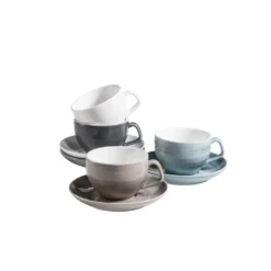 Mäser 931609 Kaffeetassen-Set Derby Für 4 Personen, Porzellan, Weiß/hellblau/beige (1 Set, 8-teilig) -kaufland verkäufe a8cfd344d3619b66fceea1217651ff24