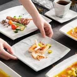 MALACASA, Serie Blance, Kombiservice 30 Tlg. Marmor Porzellan Geschirrset Eckig Tafelservice Mit 180 Ml Kaffeetassen, Untertassen, Dessertteller, Tiefteller Und Flachteller -kaufland verkäufe a9718137b3c6b0f7db6ce91f023c4818