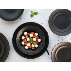 CreaTable 33320 Tafelservice Rondo Schiefer Für 6 Personen, Steinzeug, Schwarz (1 Set, 12-teilig) -kaufland verkäufe adf9345cdee657cff85fb35757bafbc5