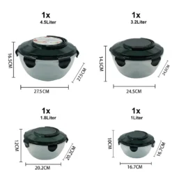 PLENTYFY Vorratsdosen 8 Teilig - Vorratsdosen Set Rund Mit Deckel Vorratsbehälter - Schwarz Luftdicht & Auslaufsicher Vorratsgläser Set Salatschüssel Mit Tragegriff 5 PLENTYFY Vorratsdosen 8 Teilig - Vorratsdosen Set Rund Mit Deckel Vorratsbehälter - Schwarz Luftdicht & Auslaufsicher Vorratsgläser Set Salatschüssel Mit Tragegriff -kaufland verkäufe af27bd7e2b5c4e7745c35497e25b2754