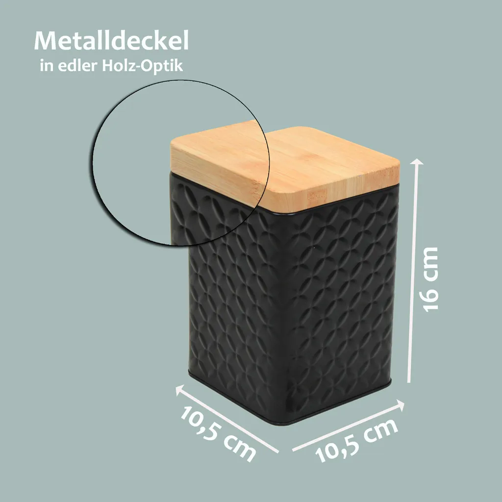 2er Set Metall Vorratsdose mit Deckel 16x10,5x10,5cm - Schwarz 2er Set Metall Vorratsdose Mit Deckel 16x10,5x10,5cm - Schwarz -kaufland verkäufe b0676e54b4e30091e1b33c30cea3742a