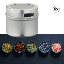 Aufbewahrungsdosen Magnetisch 6er Set Gewürzdosen Gewürzbehälter Mehrzweckdose Dosen