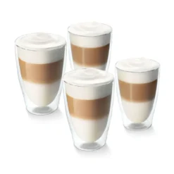Tchibo 4er Latte Macchiato Gläser, Doppelwandig, Modernes Design, Heiß Und Kalt