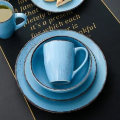 Vancasso Serie Navia Oceano, 16 Teilig Essservice Set Aus Steingut, Tafeiservice Für 4 Personen, Wasserblau, Vintage Aussehen, Natur Design -kaufland verkäufe b497724568e27f3e109e026b4d8a9b4e