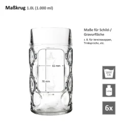 6er Set Maßkrug 1 Liter Geeicht Bierkrug Mit Henkel Bierglas Perfekt Geeignet Für Gastronomie -kaufland verkäufe b58864aaaf3ccd47370656434c6695c5