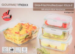 GOURMETmaxx Glas-Frischhaltedosen Klick-it 8-tlg. Frischhaltedosen 4er Set Glas Klick-It Gefrierdosen Lunchbox Brotdose Mikrowelle -kaufland verkäufe b73d19f2f974fc6da6603d92a4eeebc1