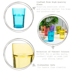 Rink Drink 6 Stück Farbige Gläser Highball-Set - Vibrant Multicolored Partei-Cocktail-Trinken Tumblers - 365ml - 6 Farben -kaufland verkäufe b8e6255178b893460c331e8712a23910