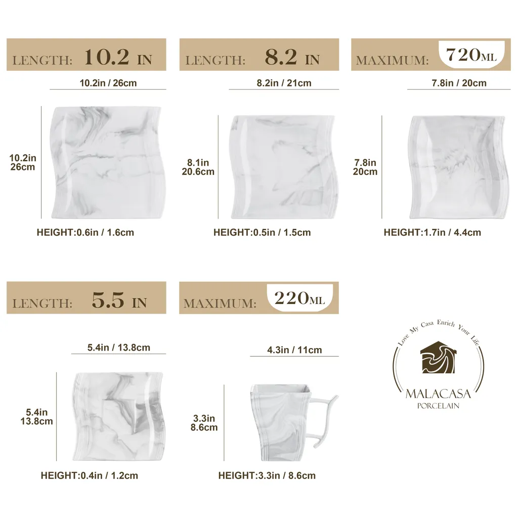 MALACASA, Serie Flora, 30 tlg. Marmor Porzellan Geschirrset Kombiservice Tafelservice mit je 6 Kaffeetassen, 6 Untertassen, 6 Dessertteller, 6 Suppenteller und 6 Flachteller MALACASA, Serie Flora, 30 Tlg. Marmor Porzellan Geschirrset Kombiservice Tafelservice Mit Je 6 Kaffeetassen, 6 Untertassen, 6 Dessertteller, 6 Suppenteller Und 6 Flachteller -kaufland verkäufe c5a4cfa41aee1f09a7ad10ff9687ec7d 1