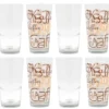 12er Set Mix Latte Macchiato Glas 39cl Stapelbar MitNachbildung / OhneNachbildung