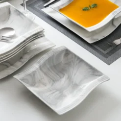 MALACASA, Serie Flora, Marmor Porzellan Tafelservice 12 Teiligen Set Kombiservice Geschirrset Mit Je 6 Speiseteller Und 6 Suppenteller Für 6 Personen -kaufland verkäufe ce2df6eab19b6316a6dfda41431571c7