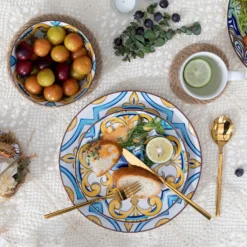 Vancasso Tafelservice Porzellan, JASMIN 16 Teiliges Essgeschirr Kombiservice, Handbemaltes Geschirrset Für 4 Personen, Böhmischer Stil -kaufland verkäufe d1986aa67f0cf6c74a39114f97f0ce74