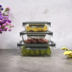 PIE LOCK Vorratsdosen 6 Teilig Eckig - Vorratsdosen Set Mikrowellengeeignete Essensbox Vorratsbehälter - Grau Glasdose Lunchbox Vorratsgläser Set -kaufland verkäufe d1b4d399dcf7799685b281017ca3d385