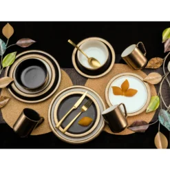 CreaTable 23594 Kombiservice Modern Industrial Für 4 Personen, Steinzeug, Schwarz/gold (1 Set, 12-teilig) -kaufland verkäufe d22a1d50bca2edf61b5f287b53125c29 1