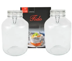 2er Set Einmachglas Bügelverschluss Original Fido 5,0L Vorratsgläser Incl. Bormioli Rezeptheft