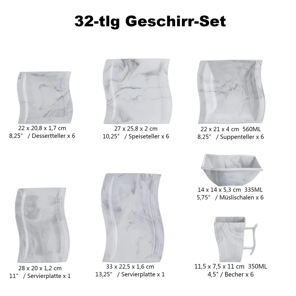 MALACASA, Serie Flora, 32 Tlg. Marmor Porzellan Geschirrset Kombiservice Tafelservice mit 6 Schalen, 6 Dessertteller, 6 Suppenteller, 6 Speiseteller, 6 Becher und 2 rechteckige Servierplatte MALACASA, Serie Flora, 32 Tlg. Marmor Porzellan Geschirrset Kombiservice Tafelservice Mit 6 Schalen, 6 Dessertteller, 6 Suppenteller, 6 Speiseteller, 6 Becher Und 2 Rechteckige Servierplatte -kaufland verkäufe d99122988d3c60ff82ec1d83f1eb7e03