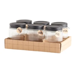 6er Set Vorratsgläser 0,5 L Mit Schraubdeckel Ø9x11 Cm - Schwarz -kaufland verkäufe e3534023d259d8468d9a6041c15a21ca