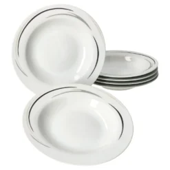 12tlg Tafel-Service Home Suppenteller Speiseteller Streifen Porzellan-Geschirr -kaufland verkäufe e3b8064f32daf754e5daa2b75fad1071