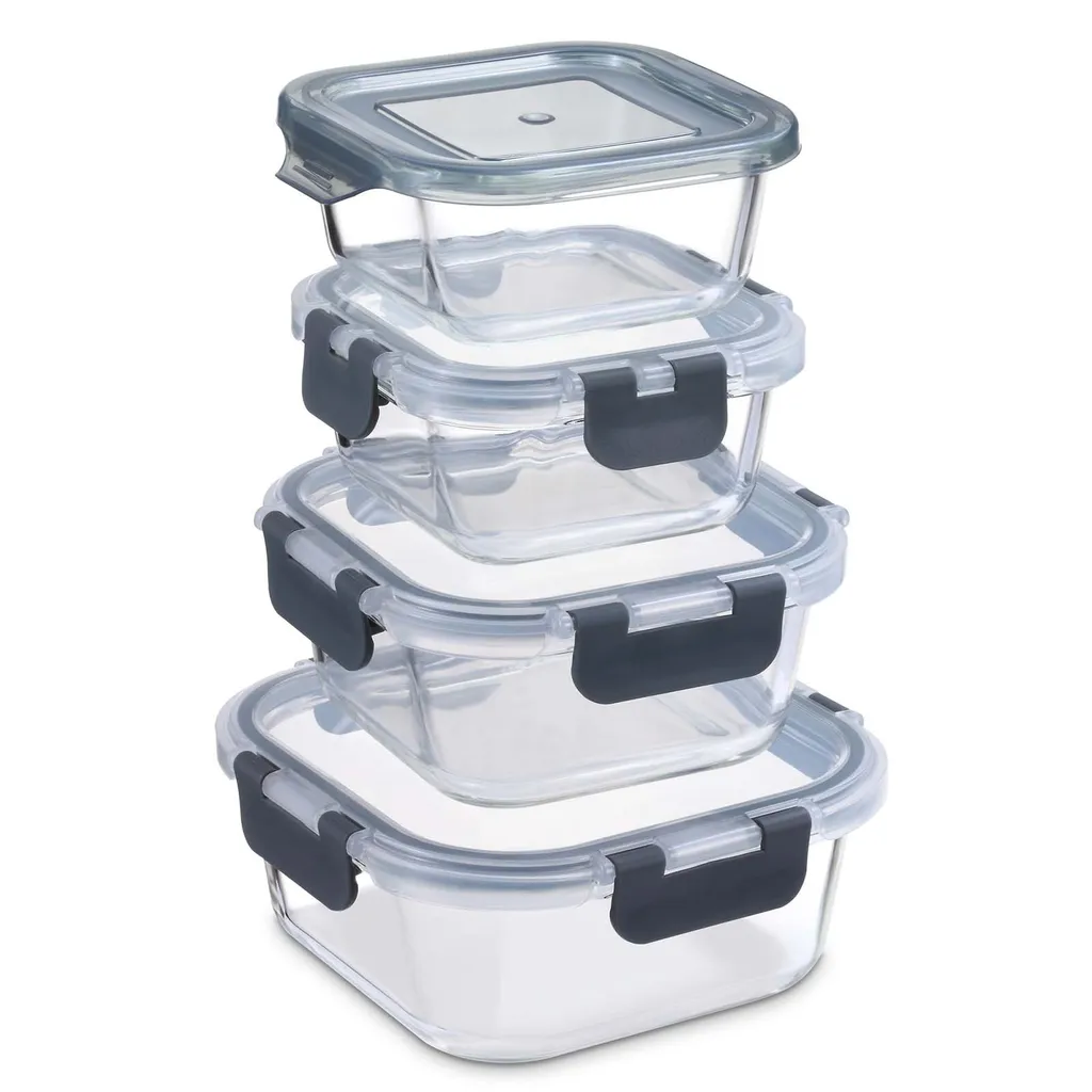 PIE LOCK Frischhaltedosen Set 24 teilig - Frischhalte Dosen Glasdose eckig Vorratsdosen - in Transparent mit Grau Mikrowellengeeignete Frischhaltedose Essensbox für Lebensmittel BPA-Frei PIE LOCK Frischhaltedosen Set 24 Teilig - Frischhalte Dosen Glasdose Eckig Vorratsdosen - In Transparent Mit Grau Mikrowellengeeignete Frischhaltedose Essensbox Für Lebensmittel BPA-Frei -kaufland verkäufe e64d4b16850dea96730b85e8041d5c10