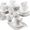 MALACASA, Serie Elvira, 36 Teilig Cremeweiß Porzellan Geschirrset Tafelservice Kaffeeservice Mit Tassen, Untertassen, Dessertteller Für 12 Person -kaufland verkäufe e66edc14515b17440c1eb8973846b840
