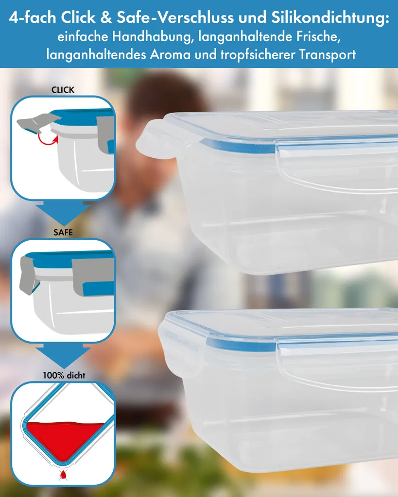 classbach® 5er-Set Kunststoff-Frischhaltedosen mit Deckel 100% dicht, Lunchbox Brotdose Meal Prep Boxen mit Deckel, Vorratsdosen geeignet f. Spülmaschine, Mikrowelle und Gefrierfach C-FHD 4007 K Classbach® 5er-Set Kunststoff-Frischhaltedosen Mit Deckel 100% Dicht, Lunchbox Brotdose Meal Prep Boxen Mit Deckel, Vorratsdosen Geeignet F. Spülmaschine, Mikrowelle Und Gefrierfach C-FHD 4007 K -kaufland verkäufe e8bcd60afcd03877946769e7b7b268d5