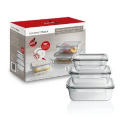 GOURMETmaxx Glas-Frischhaltedosen Klick-it Mit Mikrowellen-Ventil - 6-teilig - Grau -kaufland verkäufe ed86a766e1ed56ce0e4d6cc4b38d53fd