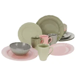 CreaTable 23819 Kombiservice Flora Colors Für 4 Personen, Porzellan, Mehrfarbig (1 Set, 16-teilig)