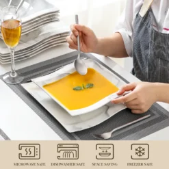 MALACASA, Serie Flora, Marmor Porzellan Tafelservice 12 Teiligen Set Kombiservice Geschirrset Mit Je 6 Speiseteller Und 6 Suppenteller Für 6 Personen -kaufland verkäufe f24680c375189f3132dfac133007cb0a 1