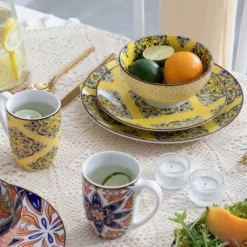 Vancasso Tafelservice Porzellan, JASMIN 16 Teiliges Essgeschirr Kombiservice, Handbemaltes Geschirrset Für 4 Personen, Böhmischer Stil -kaufland verkäufe f44533614470ea4bdbd47439196e5533