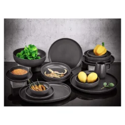 CreaTable 22979 Tafelservice Uno BLACK Für 4 Personen, Steinzeug, Schwarz (1 Set, 12-teilig) -kaufland verkäufe fc43bc86b1ed25ee5a2c5b066942a39d