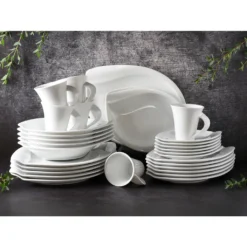 CreaTable 14742 Kombiservice Acacia Für 6 Personen + Uni, Porzellan, Oval, Weiß (1 Set, 30-teilig) -kaufland verkäufe fece62d1606b6f922af3064e0ffd2958